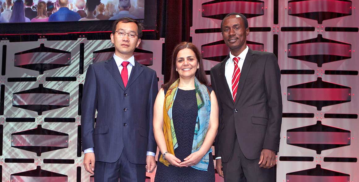 2017 International Fellows Jinhao Tao, Martha Diaz, and Alfred Aidoo.